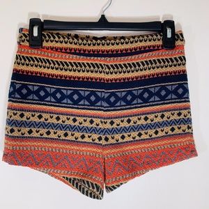 Forever 21 High-Waisted Tribal Shorts; M